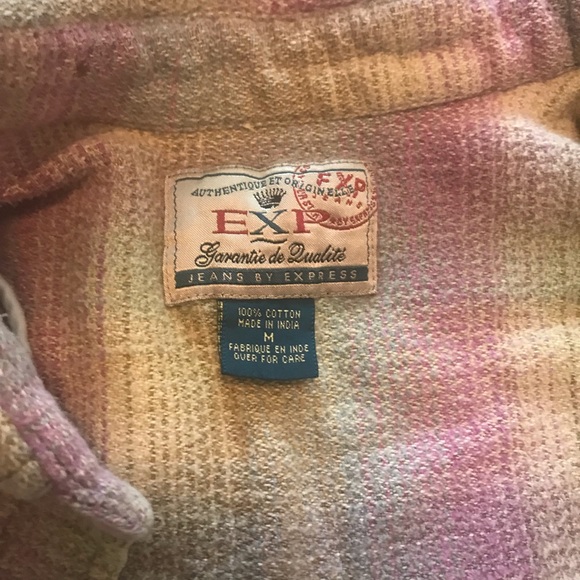 •VINTAGE 90’s EXPRESS PLAID BUTTON DOWN• - Picture 4 of 6